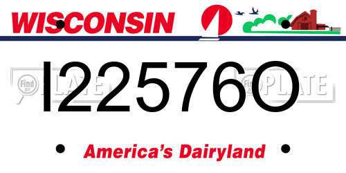 I22576O Wisconsin License Plate