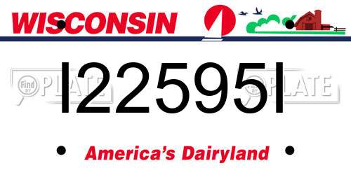 I22595I Wisconsin License Plate