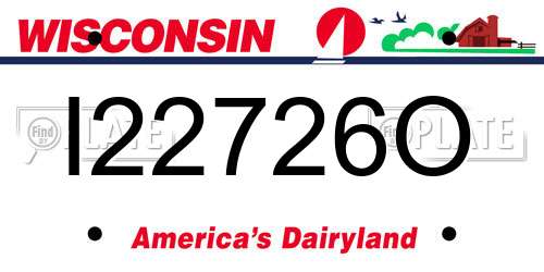 I22726O Wisconsin License Plate