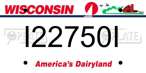 I22750I Wisconsin License Plate