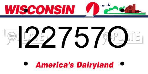 I22757O Wisconsin License Plate