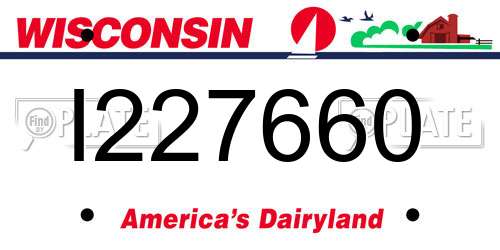 I227660 Wisconsin License Plate