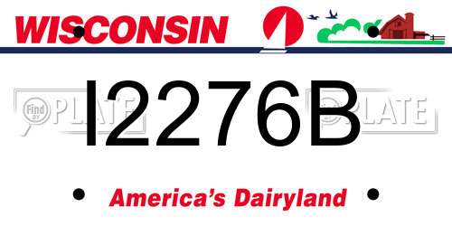 I2276B Wisconsin License Plate