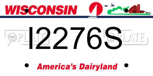 I2276S Wisconsin License Plate