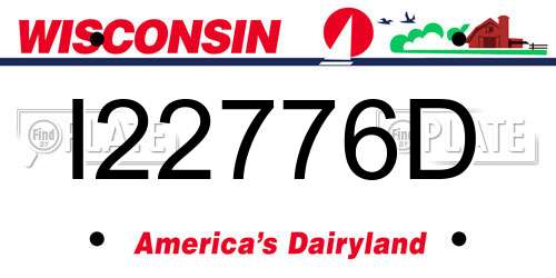 I22776D Wisconsin License Plate
