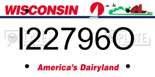 I22796O Wisconsin License Plate