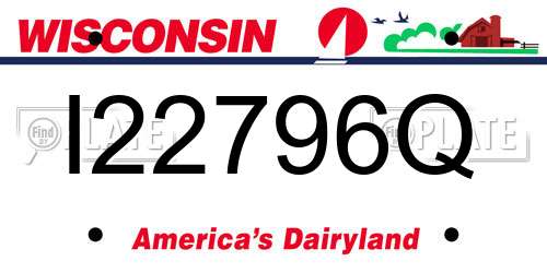 I22796Q Wisconsin License Plate