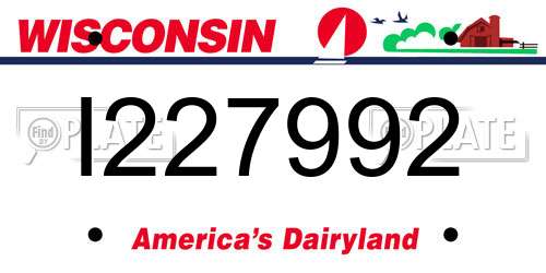 I227992 Wisconsin License Plate