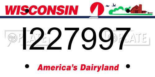I227997 Wisconsin License Plate