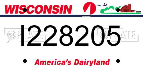 I228205 Wisconsin License Plate