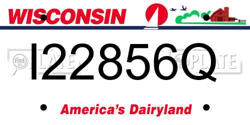 I22856Q Wisconsin License Plate