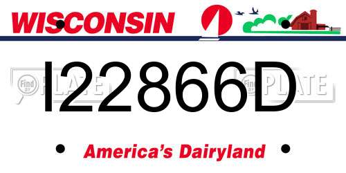 I22866D Wisconsin License Plate