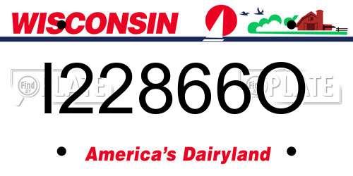 I22866O Wisconsin License Plate