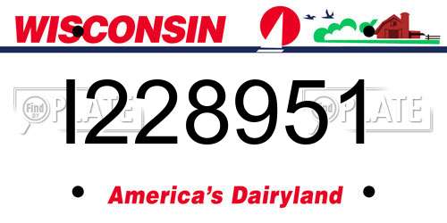 I228951 Wisconsin License Plate