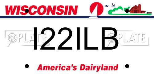 I22ILB Wisconsin License Plate