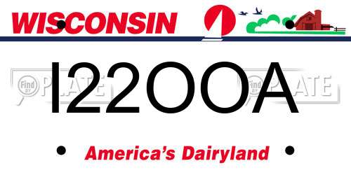 I22OOA Wisconsin License Plate