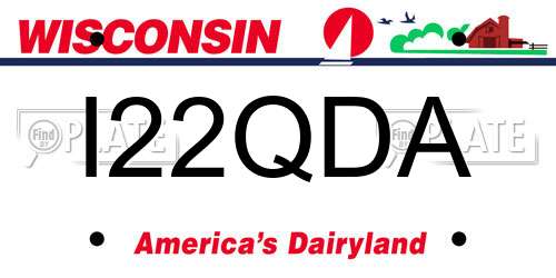 I22QDA Wisconsin License Plate