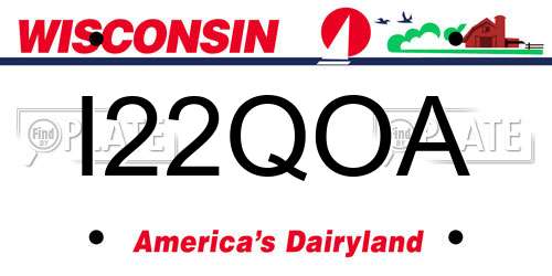 I22QOA Wisconsin License Plate