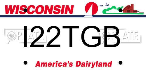 I22TGB Wisconsin License Plate