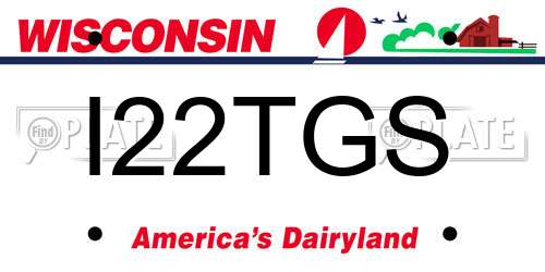 I22TGS Wisconsin License Plate