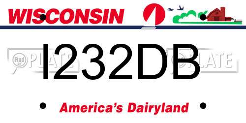 I232DB Wisconsin License Plate