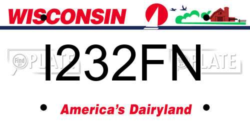I232FN Wisconsin License Plate