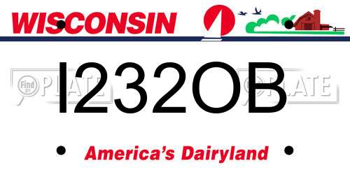 I232OB Wisconsin License Plate