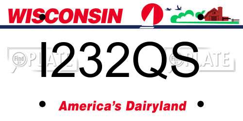 I232QS Wisconsin License Plate