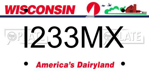 I233MX Wisconsin License Plate