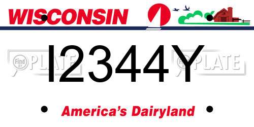 I2344Y Wisconsin License Plate