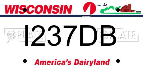 I237DB Wisconsin License Plate