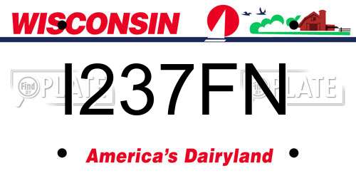 I237FN Wisconsin License Plate