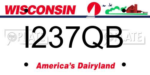 I237QB Wisconsin License Plate