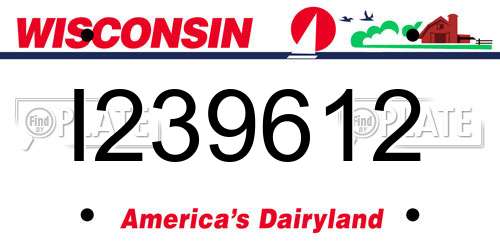 I239612 Wisconsin License Plate