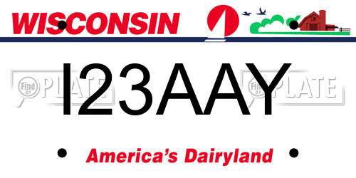 I23AAY Wisconsin License Plate