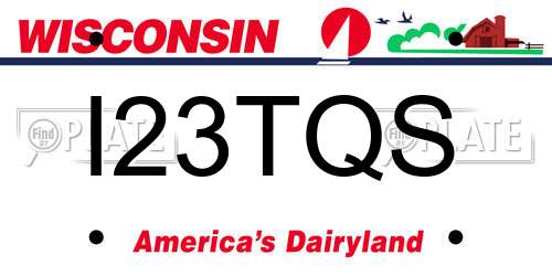 I23TQS Wisconsin License Plate