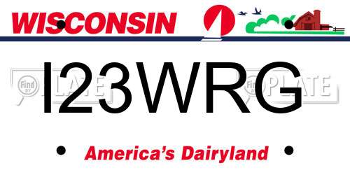 I23WRG Wisconsin License Plate