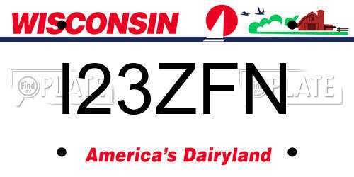 I23ZFN Wisconsin License Plate