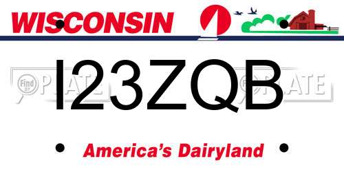 I23ZQB Wisconsin License Plate