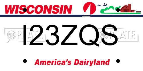 I23ZQS Wisconsin License Plate