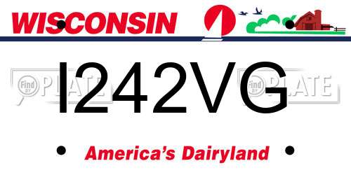 I242VG Wisconsin License Plate