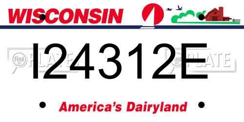 I24312E Wisconsin License Plate