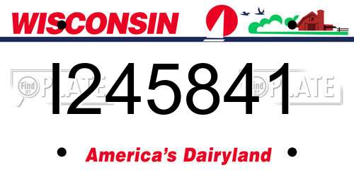 I245841 Wisconsin License Plate