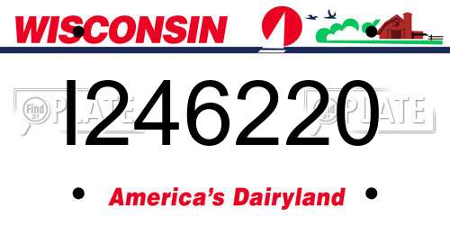 I246220 Wisconsin License Plate