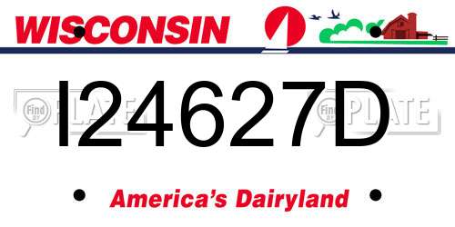 I24627D Wisconsin License Plate