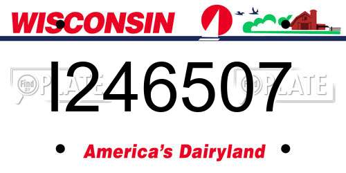 I246507 Wisconsin License Plate
