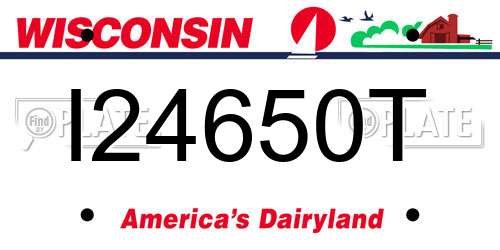 I24650T Wisconsin License Plate