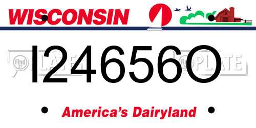 I24656O Wisconsin License Plate