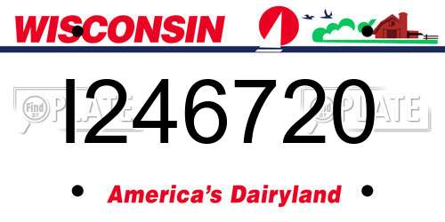 I246720 Wisconsin License Plate