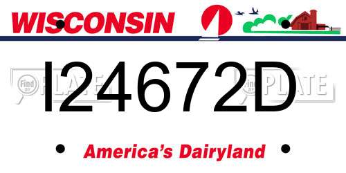 I24672D Wisconsin License Plate